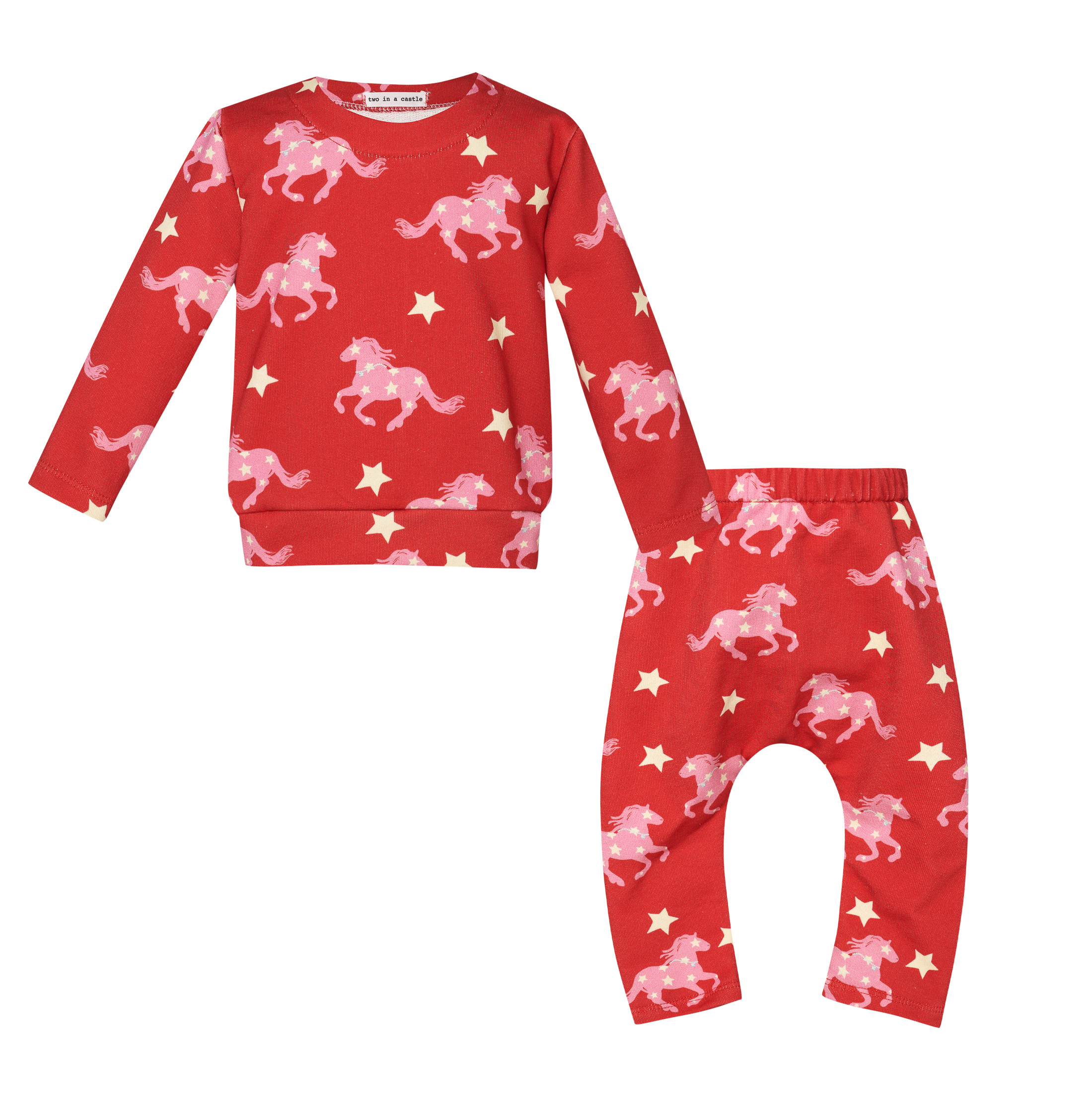 Two In A Castle - TC MAGIC HORSES SET W/ALLOVER TOP & SLOUCHY PANTS BABY- --- ΣΕΤ ΒΒ ΚΟΡΙΤΣΙ - T7502