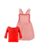 Two In A Castle - TC RASPBERRY PUFF SET W/COTTLE DUNGAREES DRESS & TOP BABY- --- ΣΕΤ ΒΒ ΚΟΡΙΤΣΙ - T7516