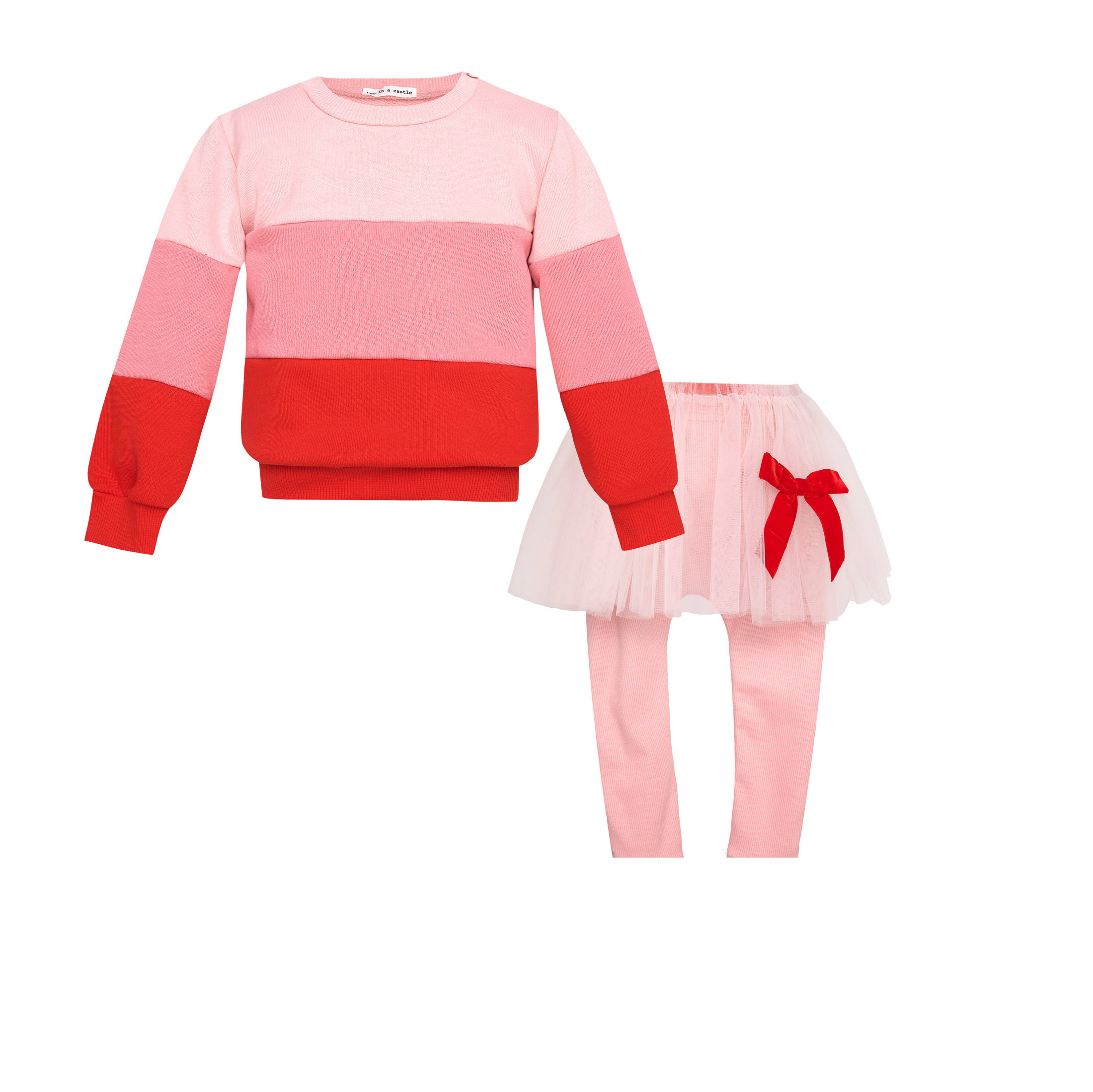 Two In A Castle - TC RASPBERRY PUFF SET W/TOP, LEGGINGS & TUTU SKIRT BABY- --- ΣΕΤ ΒΒ ΚΟΡΙΤΣΙ - T7518