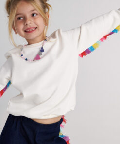 Two In A Castle - TC RAINBOW FRINGES SWEATER TOP KID+ --- ΜΠΛΟΥΖΑ ΚΟΡΙΤΣΙ Μ - T7565