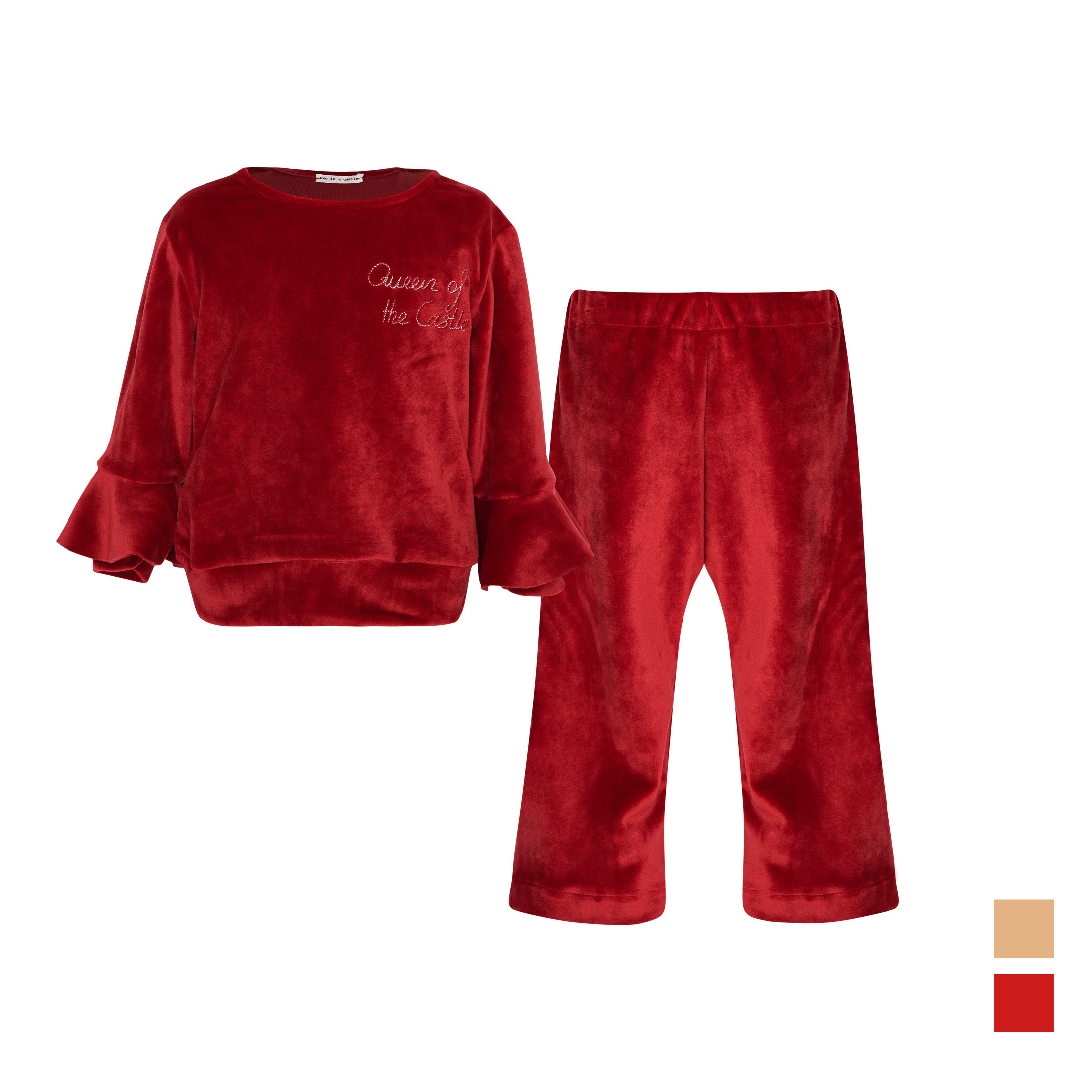 Two In A Castle - TC CRIMSON VELVET SET BABY+ --- ΣΕΤ ΒΒ ΚΟΡΙΤΣΙ - T7614